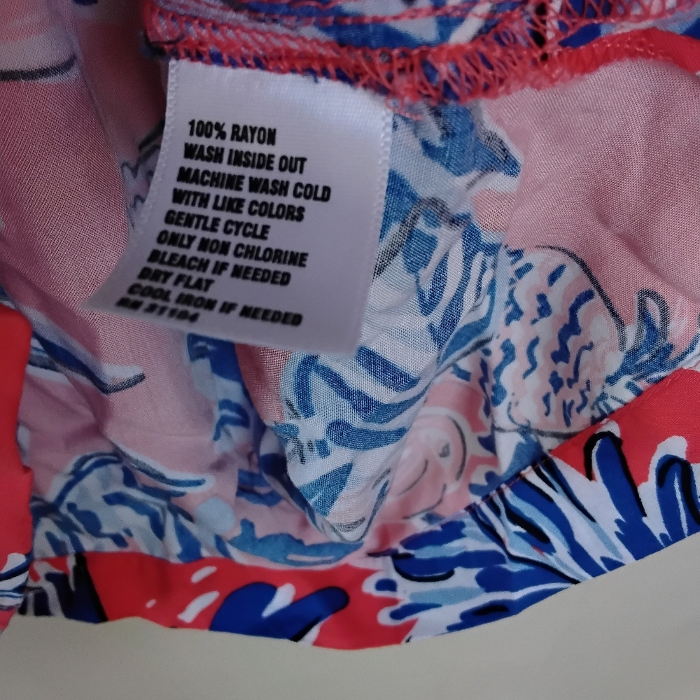 crown & ivy Coral Pink Tropical Print Sleeveless Blouse - Picture 5 of 5